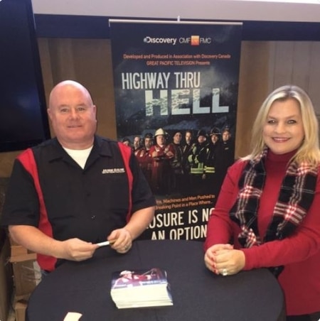 Adam Gazzola and his wife Lucy Austin in the show Highway through Hell